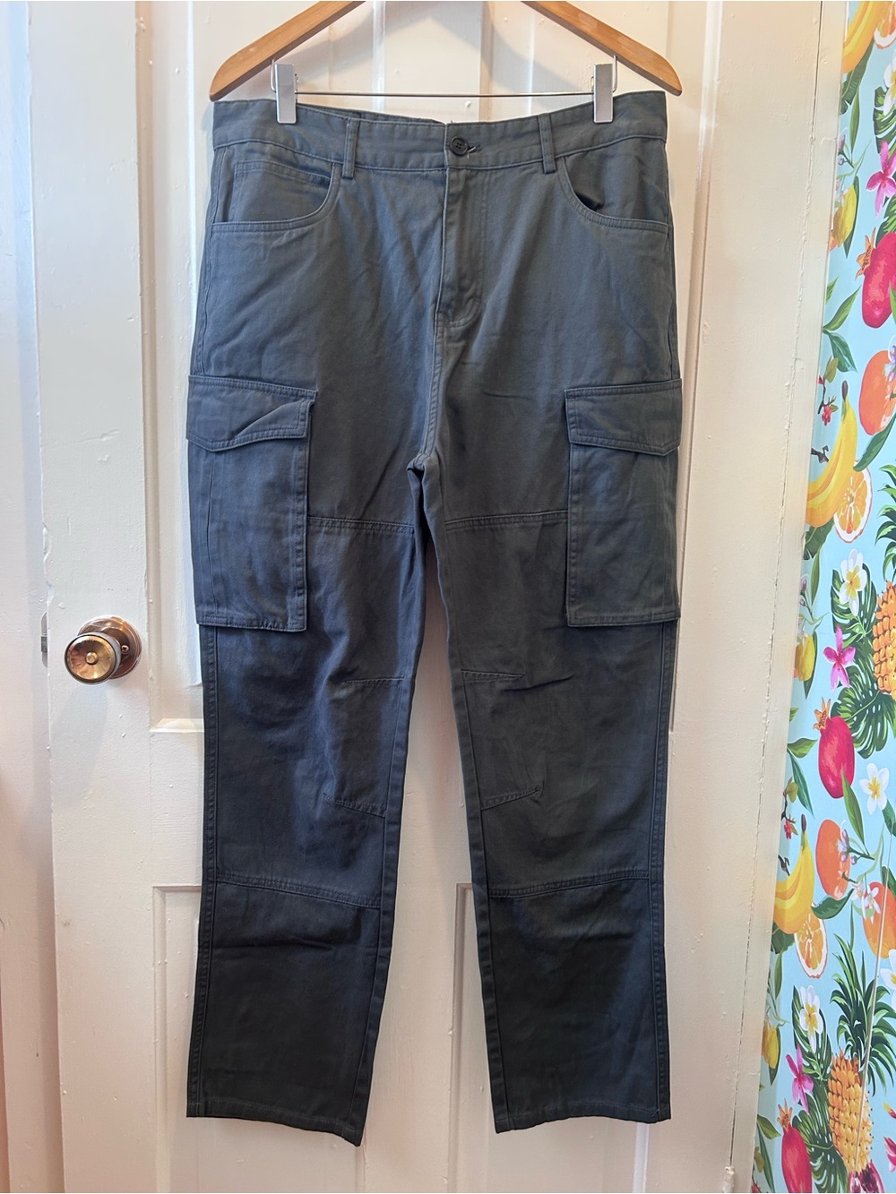 lITALYMORN Men's Slim Fit Cargo Pants Dark Grey Charcoal